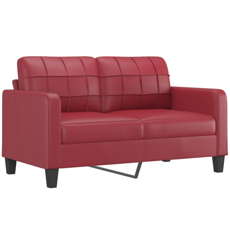 2-Sitzer-Sofa Weinrot 140 cm Kunstleder