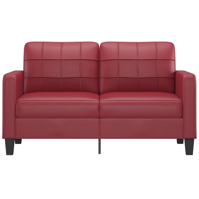 2-Sitzer-Sofa Weinrot 140 cm Kunstleder