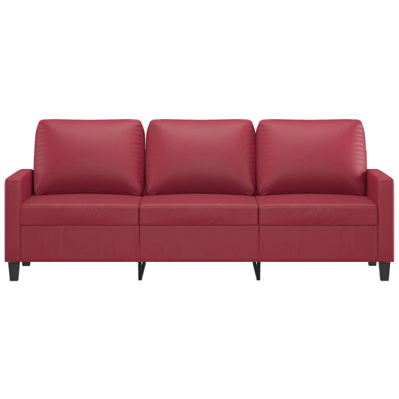 3-Sitzer-Sofa Weinrot 180 cm Kunstleder