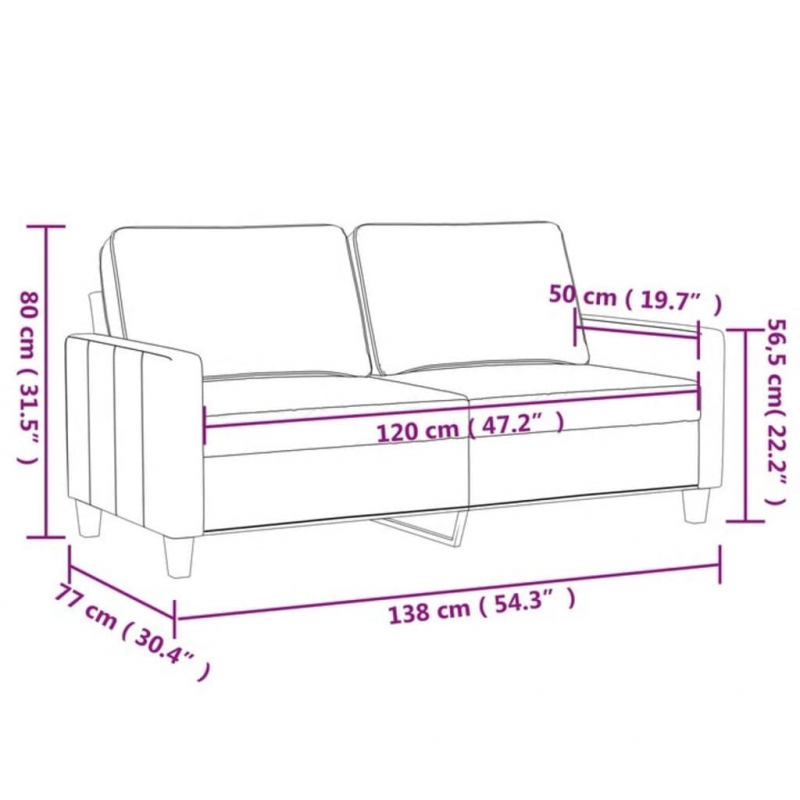 2-Sitzer-Sofa Taupe 120 cm Stoff