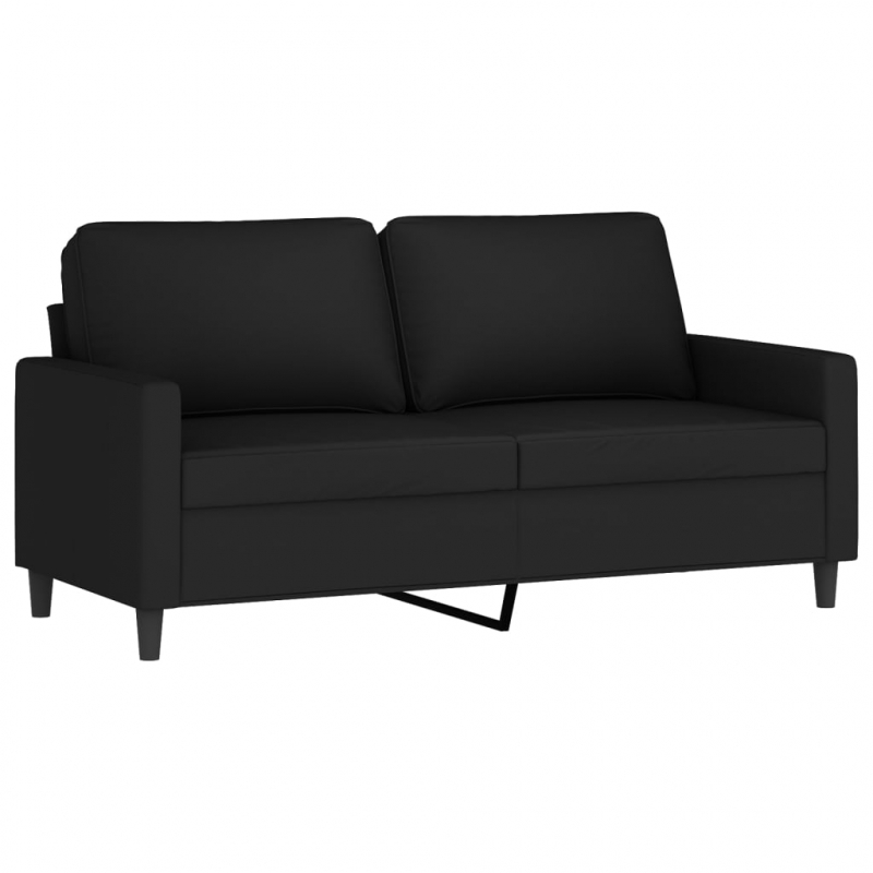 2-Sitzer-Sofa Schwarz 140 cm Samt