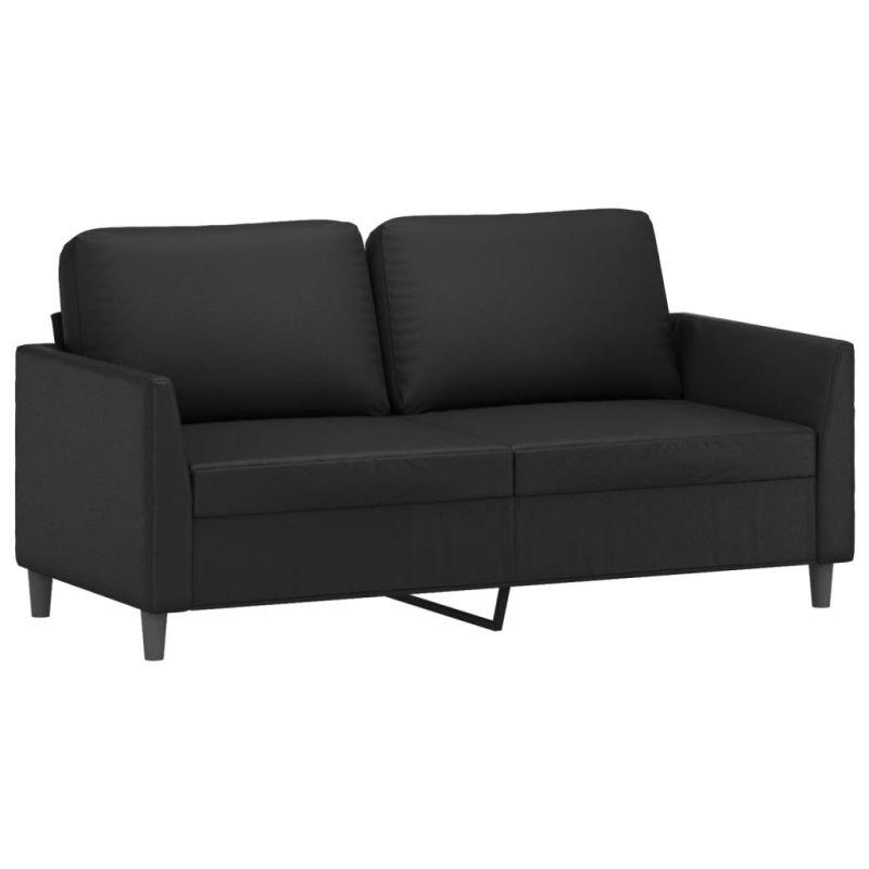 2-Sitzer-Sofa Schwarz 140 cm Kunstleder