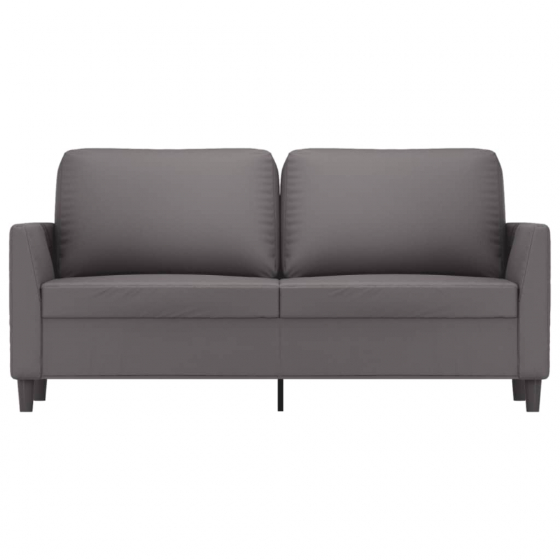2-Sitzer-Sofa Grau 140 cm Kunstleder