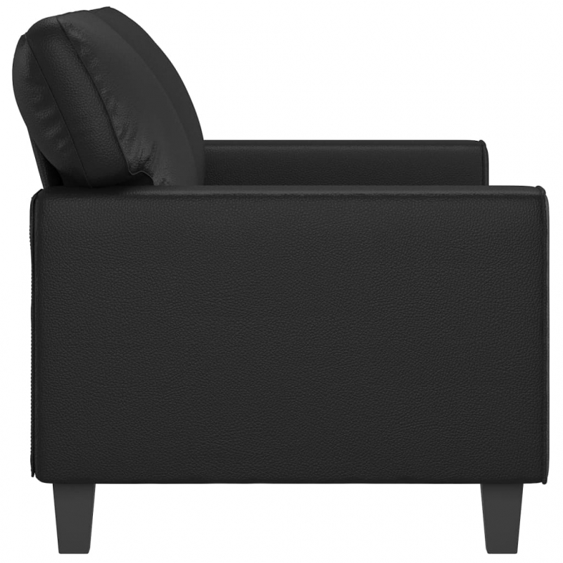 2-Sitzer-Sofa Schwarz 140 cm Kunstleder