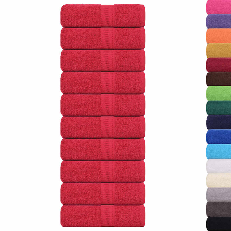 Seiftücher 10 Stk. Rot 30x30 cm 360 g/m² 100% Baumwolle