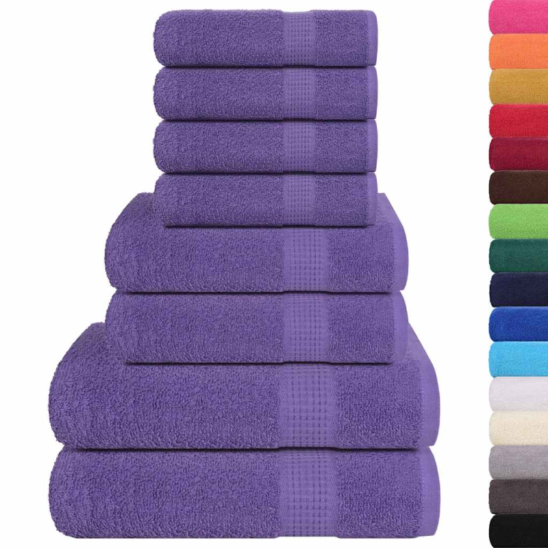 8-tlg. Handtuch-Set Lila 360 g/m² 100% Baumwolle