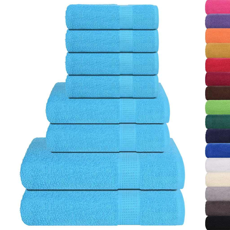 8-tlg. Handtuch-Set Türkis 360 g/m² 100% Baumwolle