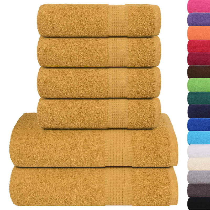 6-tlg. Handtuch-Set Golden 360 g/m² 100% Baumwolle