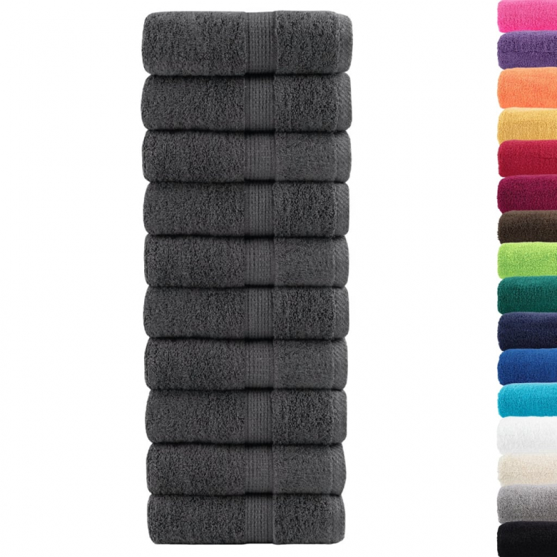 Premium-Gästetücher SOLUND 10 Stk. Anthrazit 30x50 cm 600 g/m²