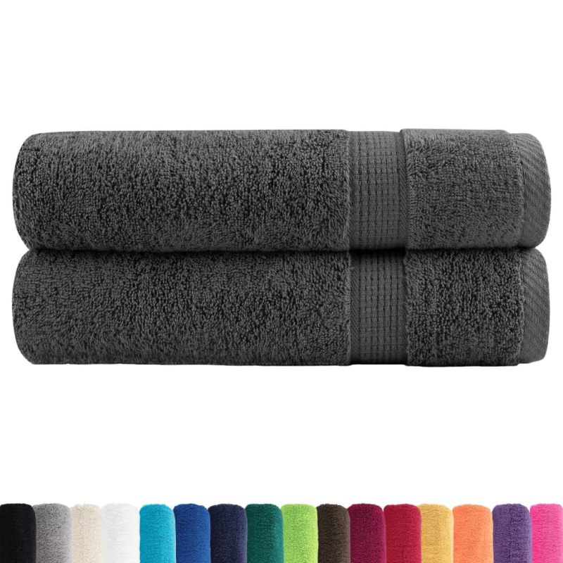 Premium-Duschtücher SOLUND 2 Stk. Anthrazit 70x140 cm 600 g/m²