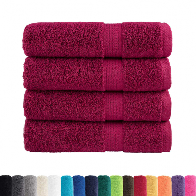 Premium-Handtücher SOLUND 4 Stk. Bordeaux 50x100 cm 600 g/m²