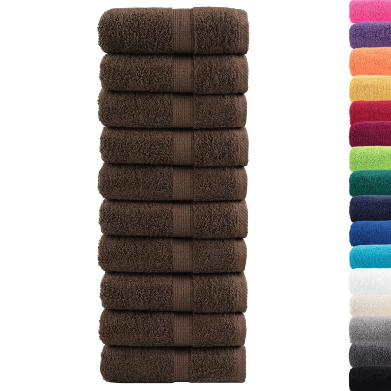 Premium-Gästetücher SOLUND 10 Stk. Braun 30x50 cm 600 g/m²