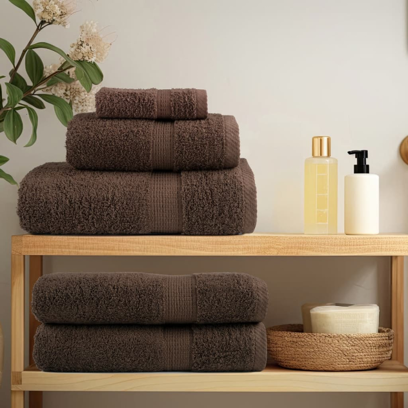 Premium-Gästetücher SOLUND 10 Stk. Braun 30x50 cm 600 g/m²