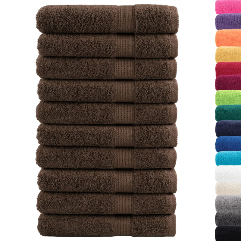 Premium-Handtücher SOLUND 10 Stk. Braun 100x200 cm 600 g/m²