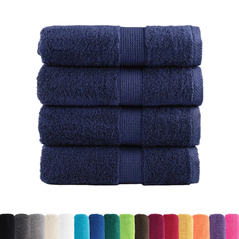 Premium-Gästetücher SOLUND 4 Stk. Marineblau 30x50 cm 600 g/m²