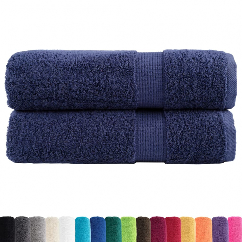 Premium-Duschtücher SOLUND 2 Stk. Marineblau 70x140 cm 600 g/m²