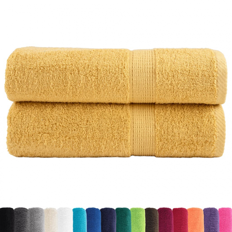 Premium-Duschtücher SOLUND 2 Stk. Gold 70x140 cm 600 g/m²