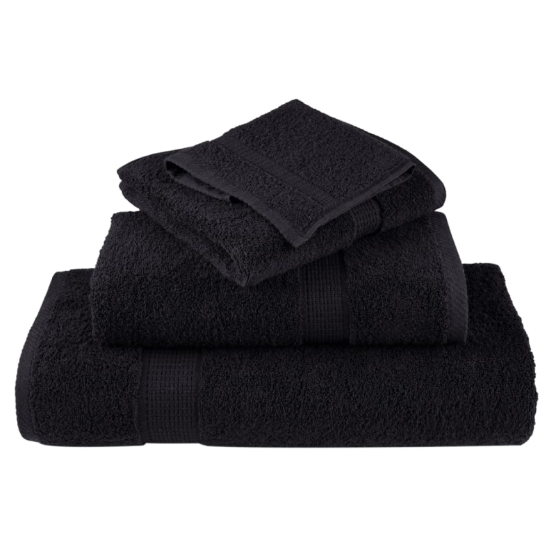 Premium-Seiftücher SOLUND 2 Stk. Schwarz 30x30 cm 600 g/m²