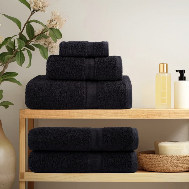 Premium-Gästetücher SOLUND 2 Stk. Schwarz 30x50 cm 600 g/m²