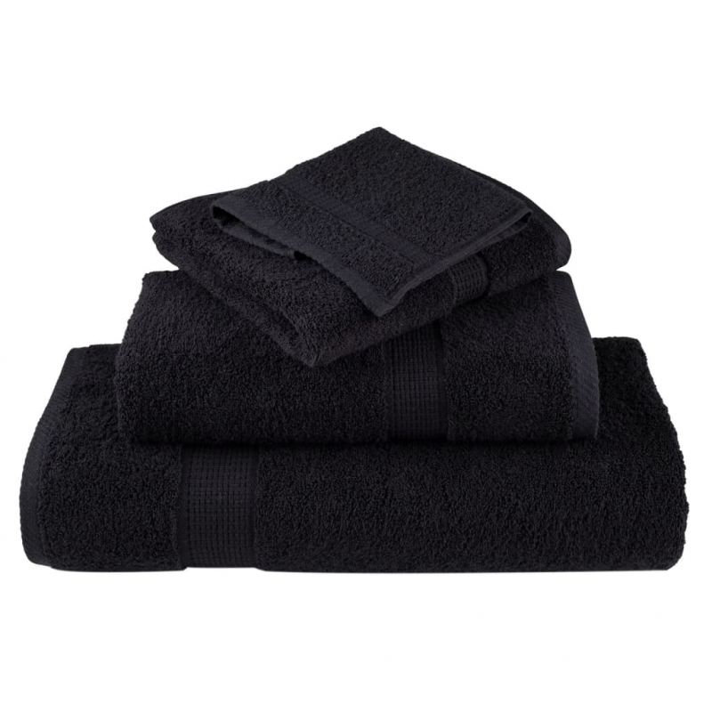 Premium-Gästetücher SOLUND 4 Stk. Schwarz 30x50 cm 600 g/m²
