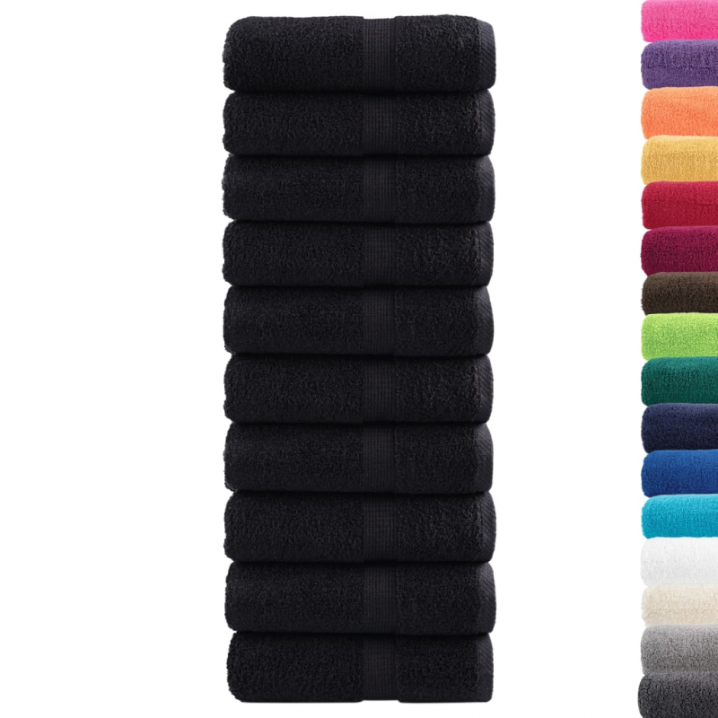 Premium-Gästetücher SOLUND 10 Stk. Schwarz 30x50 cm 600 g/m²