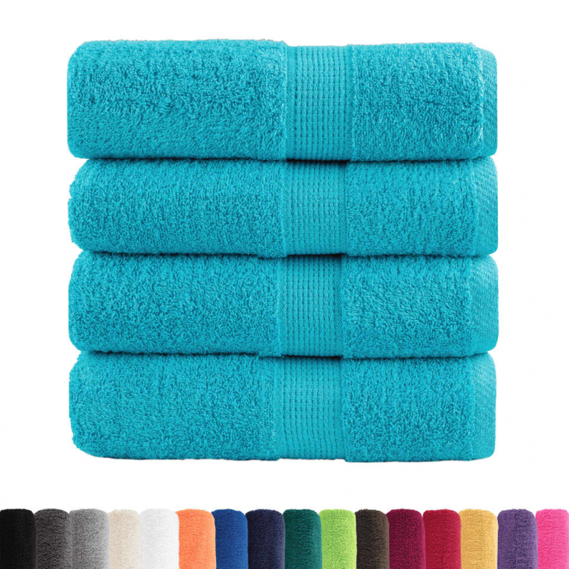 Premium-Gästetücher SOLUND 4 Stk. Türkis 30x50 cm 600 g/m²