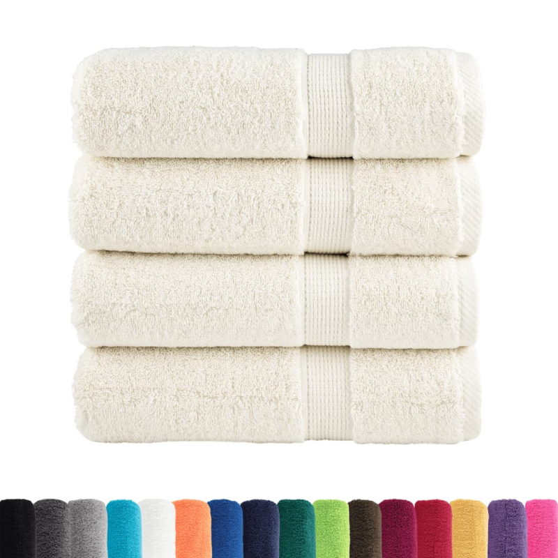 Premium-Handtücher SOLUND 4 Stk. Cremeweiß 50x100 cm 600 g/m²