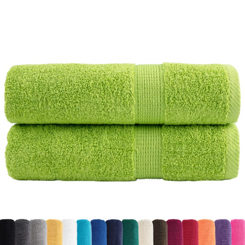 Premium-Duschtücher SOLUND 2 Stk. Apfelgrün 70x140 cm 600 g/m²