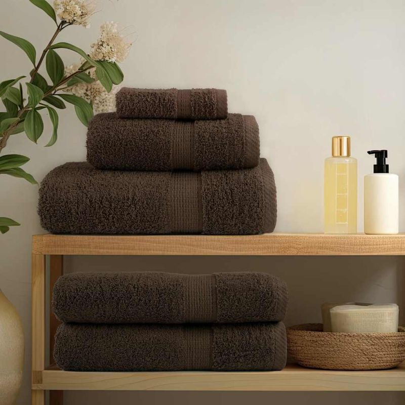8 tlg. Premium-Handtuch-Set SOLUND Braun 600 g/m²