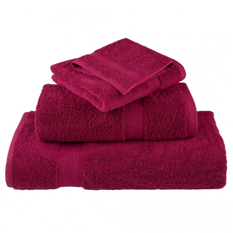 6 tlg. Premium-Handtuch-Set Bordeaux 600 g/m² 100% Baumwolle