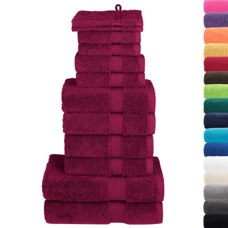 12 tlg. Premium-Handtuch-Set SOLUND Bordeaux 600 g/m²