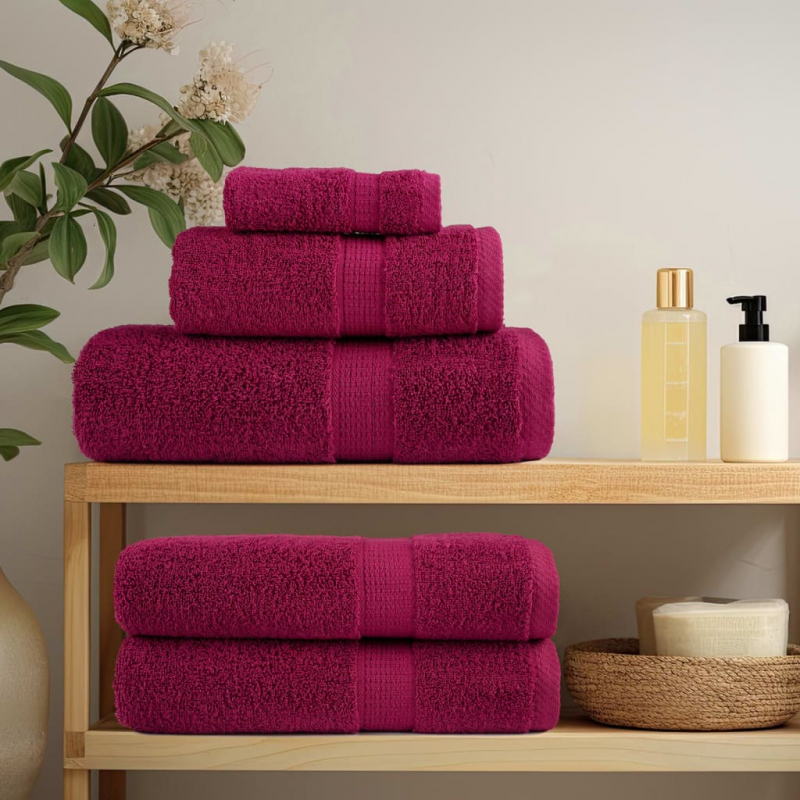 12 tlg. Premium-Handtuch-Set SOLUND Bordeaux 600 g/m²