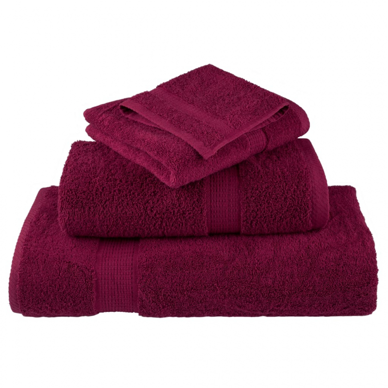 12 tlg. Premium-Handtuch-Set SOLUND Bordeaux 600 g/m²