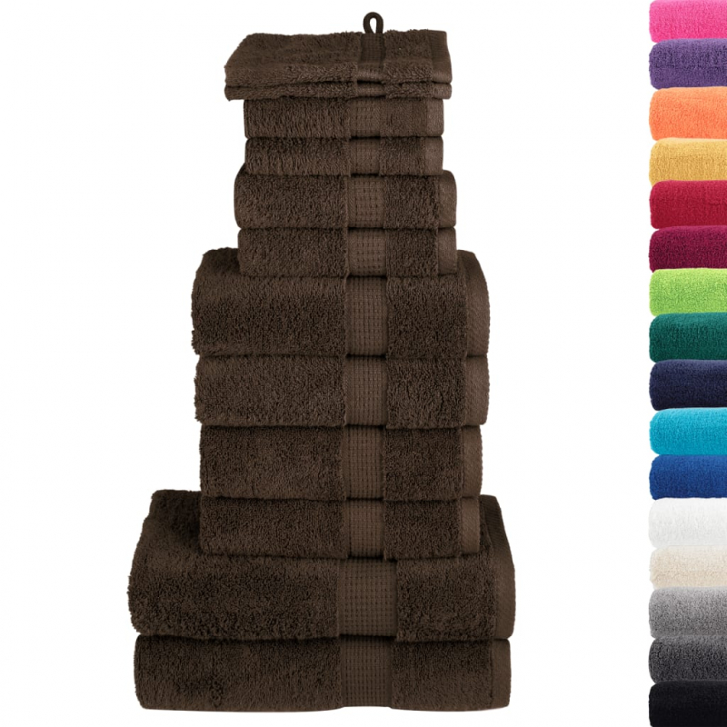 12 tlg. Premium-Handtuch-Set SOLUND Braun 600 g/m²