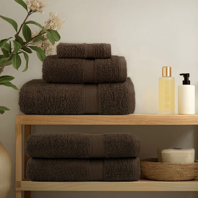 12 tlg. Premium-Handtuch-Set SOLUND Braun 600 g/m²