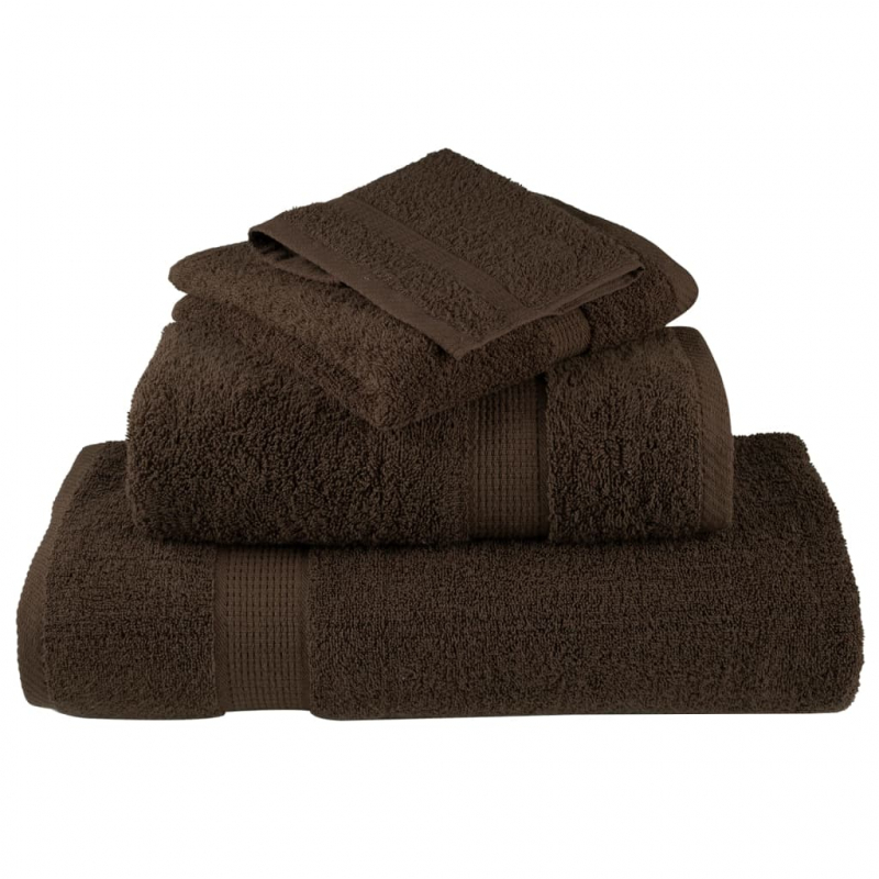 12 tlg. Premium-Handtuch-Set SOLUND Braun 600 g/m²