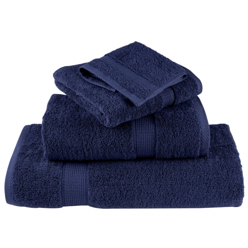 12 tlg. Premium-Handtuch-Set Marineblau 600 g/m² 100% Baumwolle
