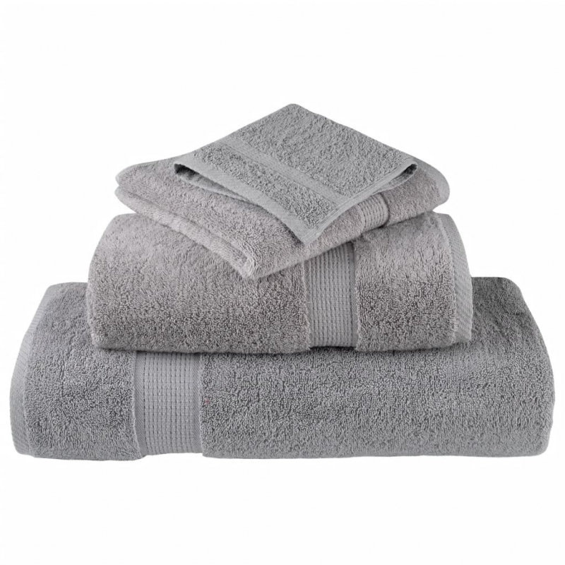 12 tlg. Premium-Handtuch-Set Grau 600 g/m² 100% Baumwolle