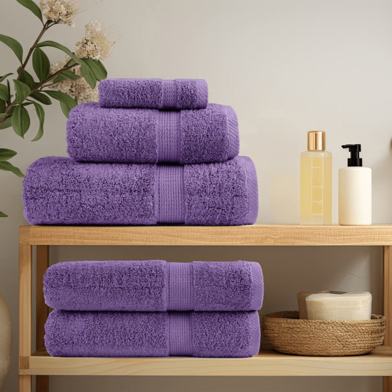 12 tlg. Premium-Handtuch-Set SOLUND Lila 600 g/m²