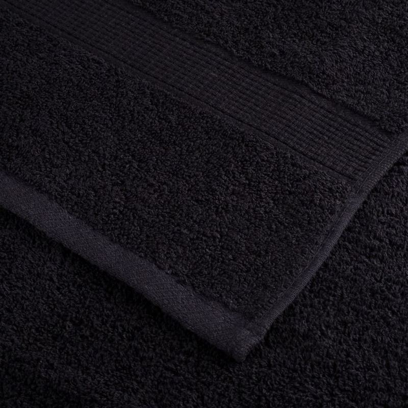 12 tlg. Premium-Handtuch-Set Schwarz 600 g/m² 100% Baumwolle