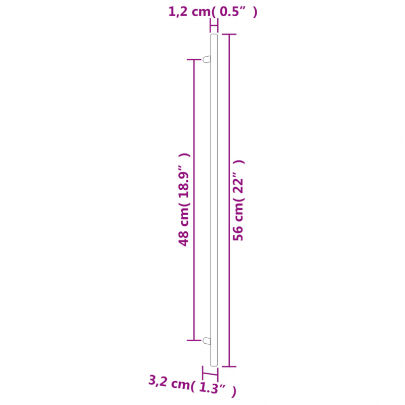 Möbelgriffe 20 Stk. Silbern 480 mm Edelstahl