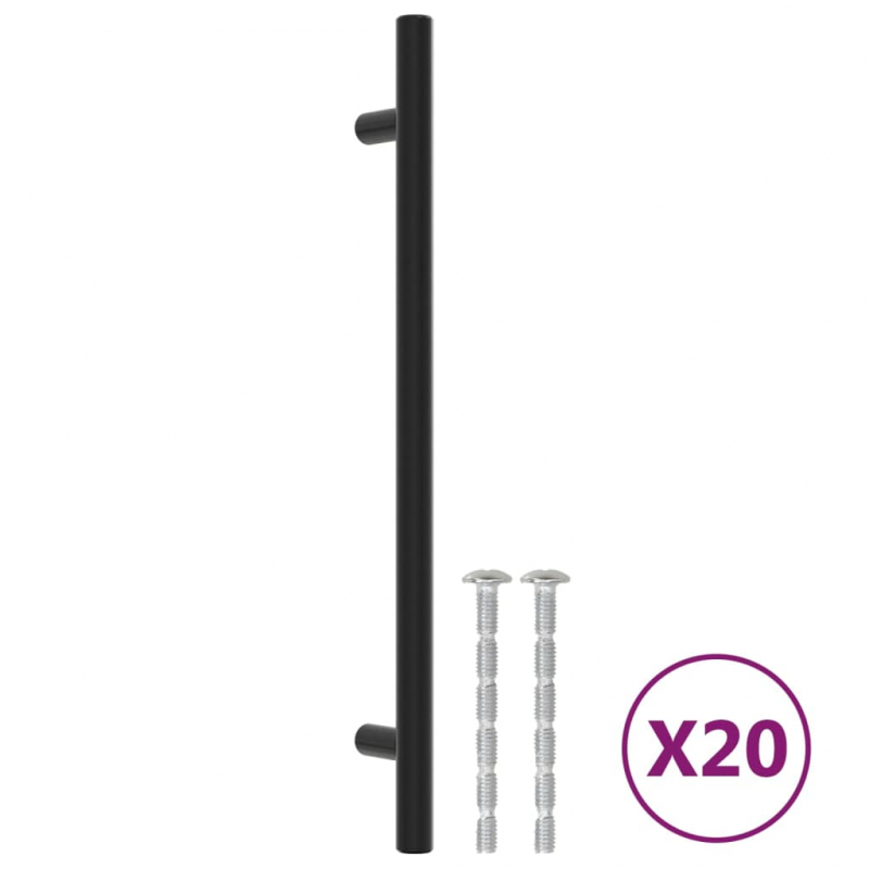 Möbelgriffe 20 Stk. Schwarz 192 mm Edelstahl