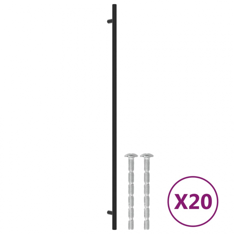 Möbelgriffe 20 Stk. Schwarz 480 mm Edelstahl