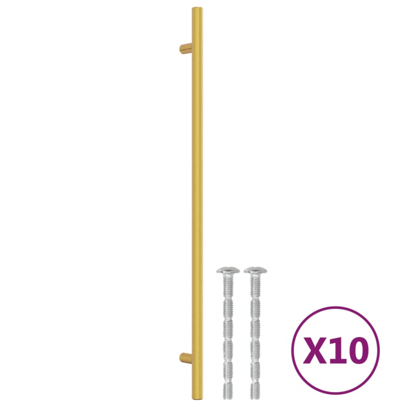 Möbelgriffe 10 Stk. Golden 320 mm Edelstahl