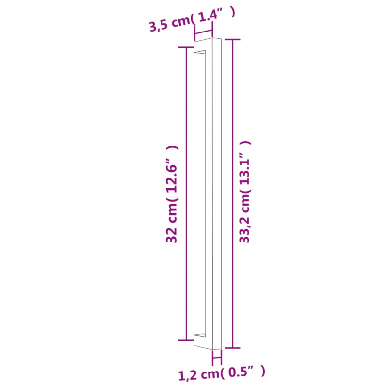 Möbelgriffe 20 Stk. Golden 320 mm Edelstahl