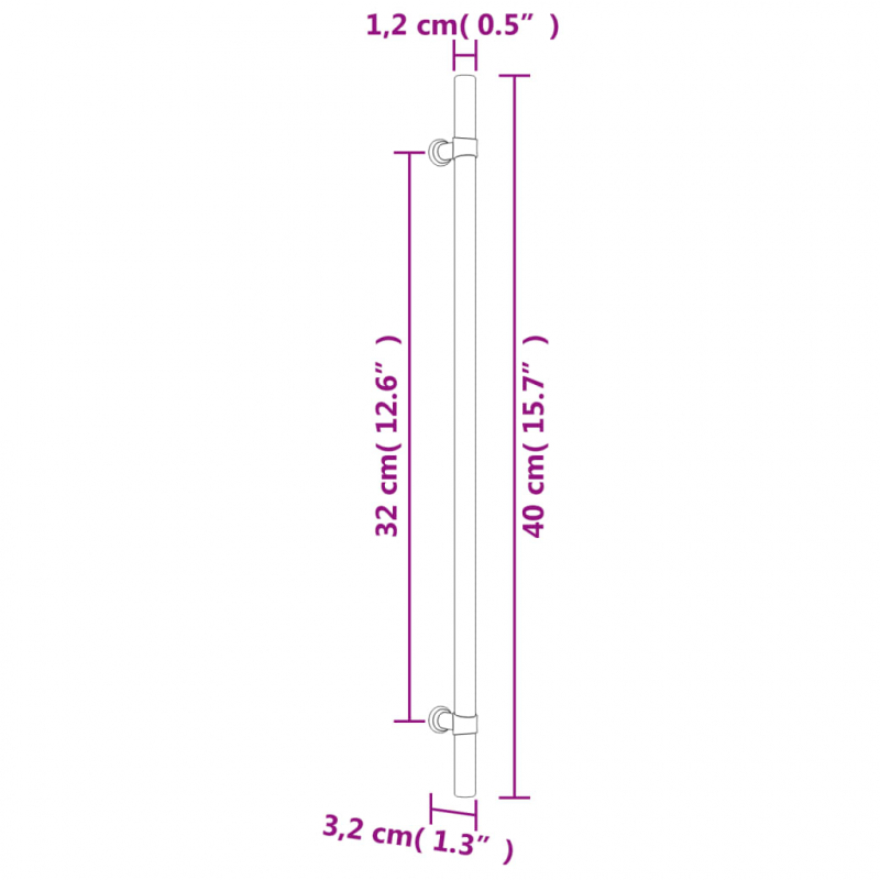 Möbelgriffe 20 Stk. Silbern 320 mm Edelstahl