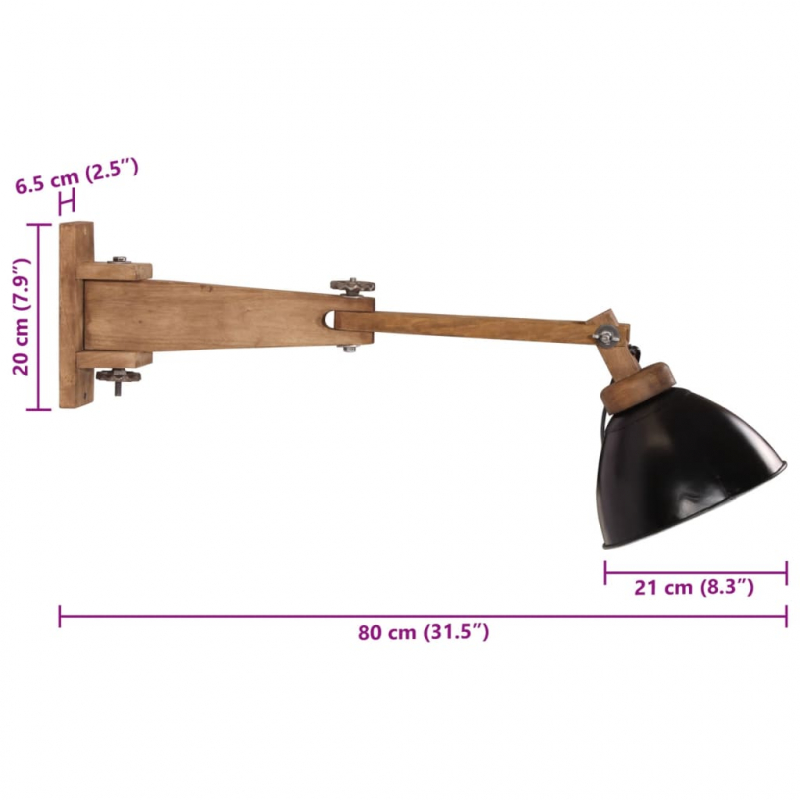 Wandleuchte 25 W Schwarz E27