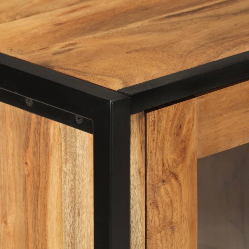 Bad-Wandschrank 40x30x90 cm Massivholz Akazie und Eisen