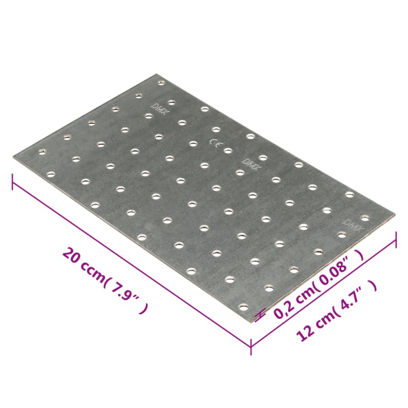 Lochplatten 20 Stk. 2 mm 200x120 mm Verzinkter Stahl