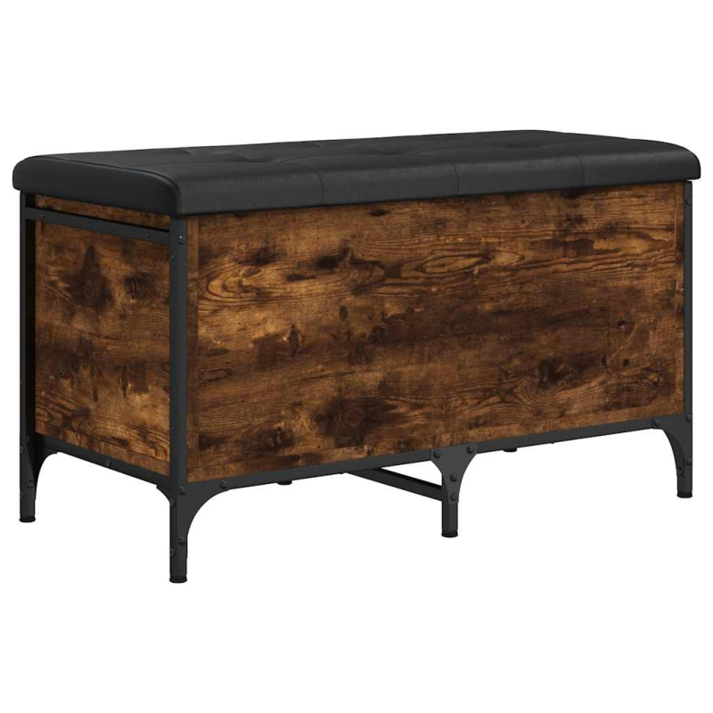 Sitzbank mit Stauraum Räuchereiche 82x42x45 cm Holzwerkstoff